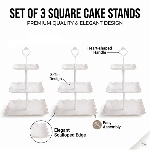 3pcs tier cake stand - 3pcs, 3