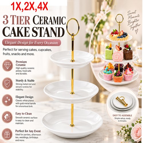 Tier ceramic cake stand - tier,