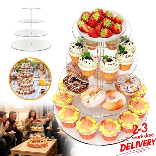 Clear acrylic round cupcake - clear,