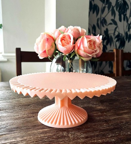 Pink cake stand - cake, love