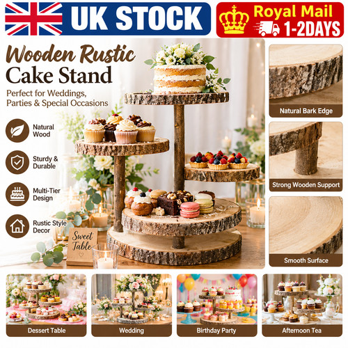 Wooden rustic cake stand - wooden,