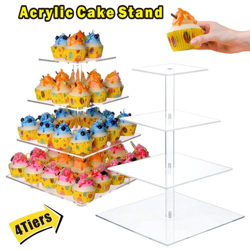 Clear square cupcake - square, stand