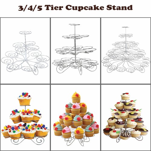 Tier metal cupcake stand - 3/4/5,